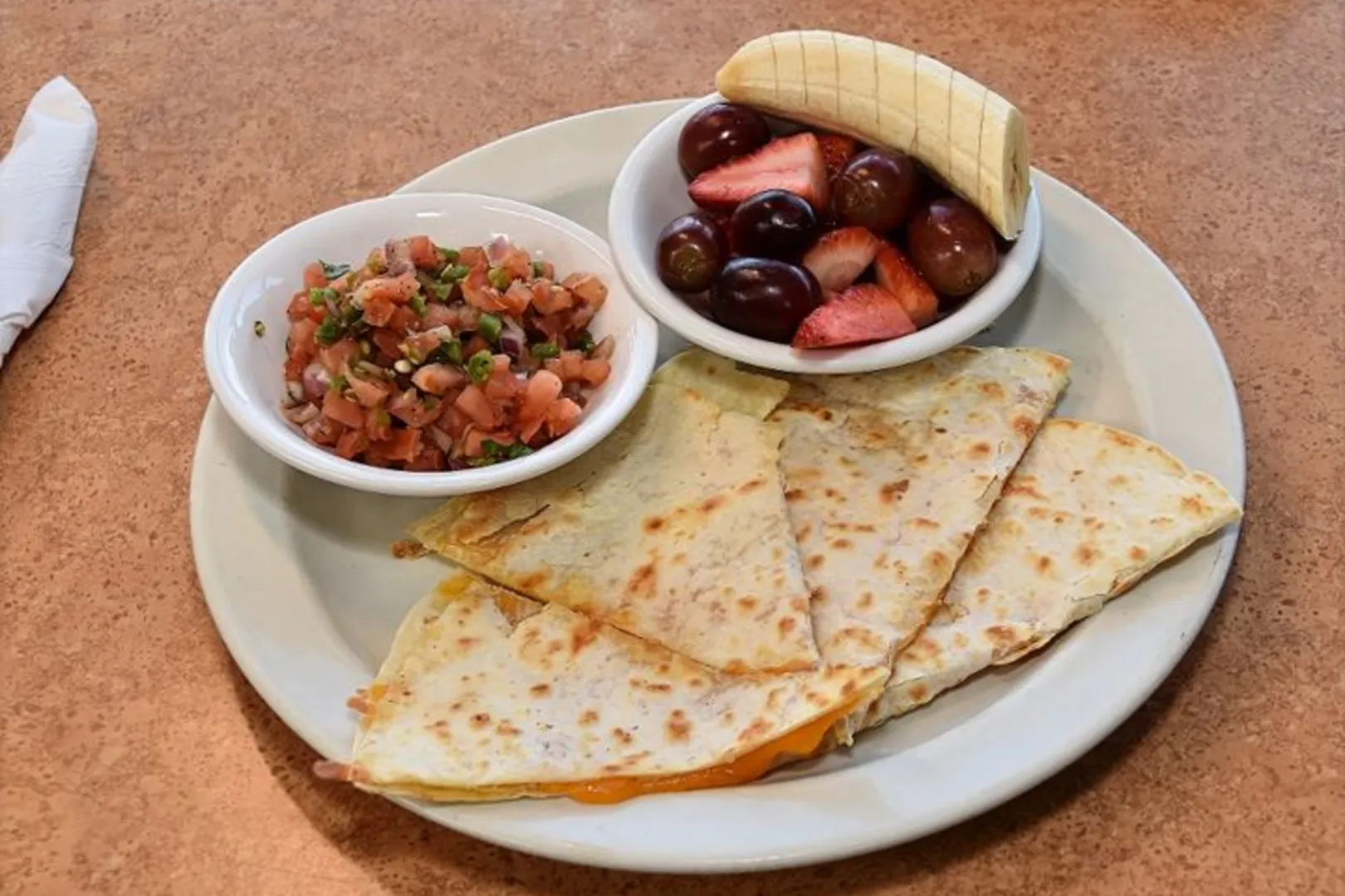 OPHCheese Quesadilla Plate with Fresh Fruit-menu-item